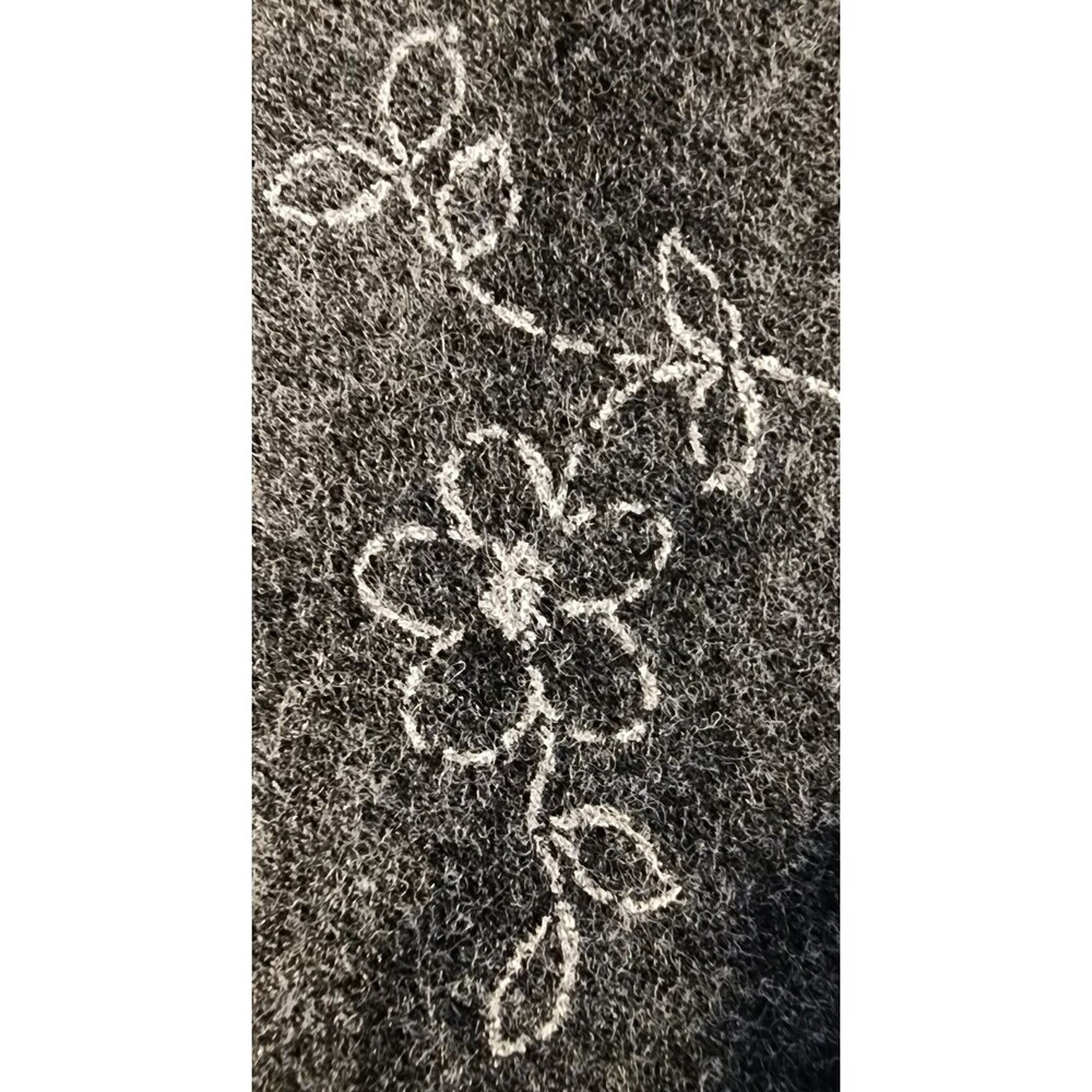 Soft Cotton Blend Stretch Fabric Black w/ White Flowers  108" x 56"